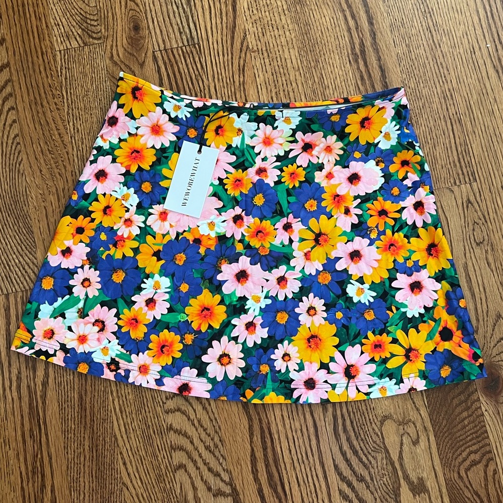 NWT WeWoreWhat Floral Print Tube Swim Skirt